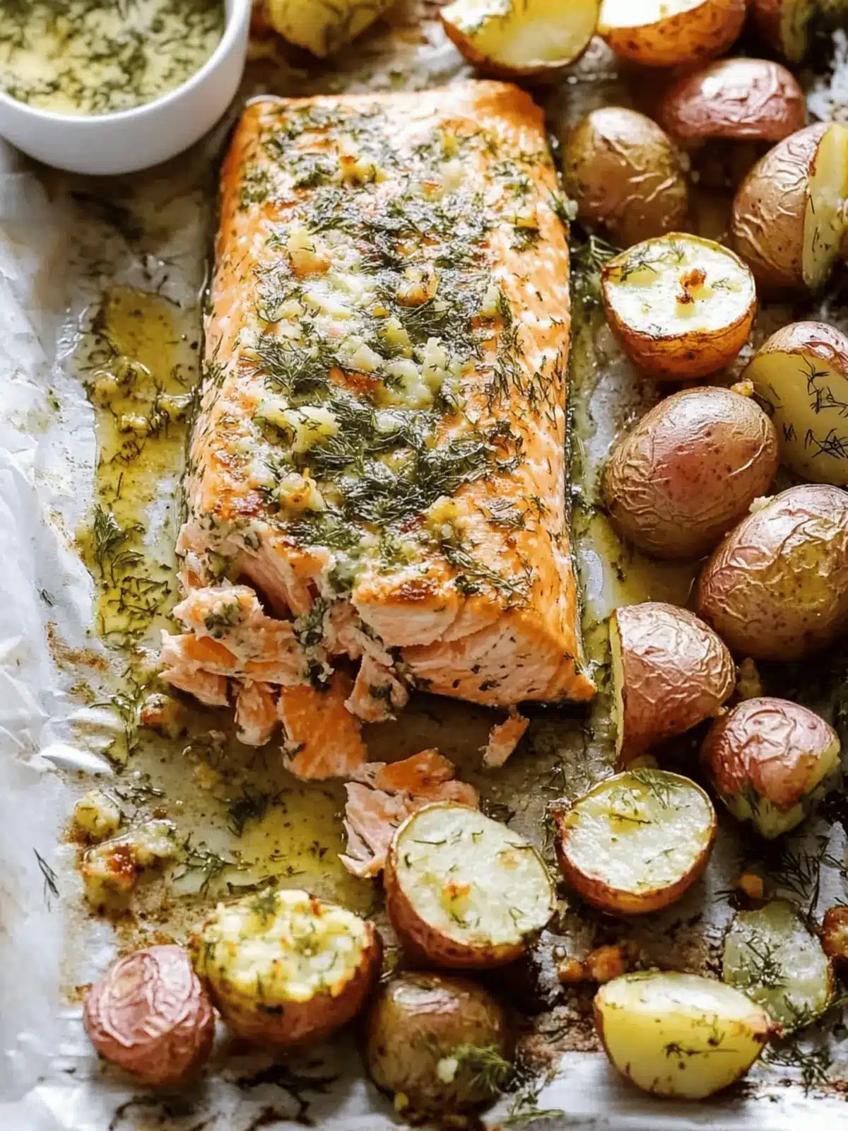 Sheet Pan Salmon with Dill Potatoes: Easy Family Dinner Delight 4 Sheet Pan Salmon with Dill Potatoes