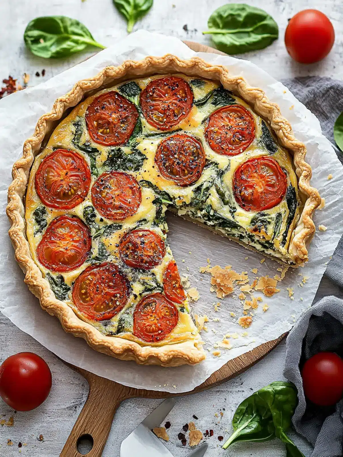 Savory Vegan Tomato Spinach Quiche You ll Love to Make 4 Vegan Tomato Spinach Quiche