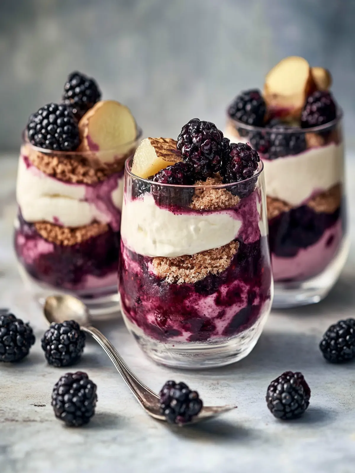 Irresistible Blackberry, Ginger and Mascarpone Trifles Delight 3 Blackberry, ginger and mascarpone trifles
