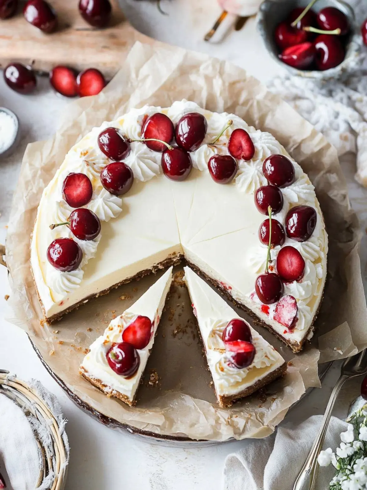 Ultimate White Chocolate Cherry Cheesecake You ll Love 3 White Chocolate Cherry Cheesecake