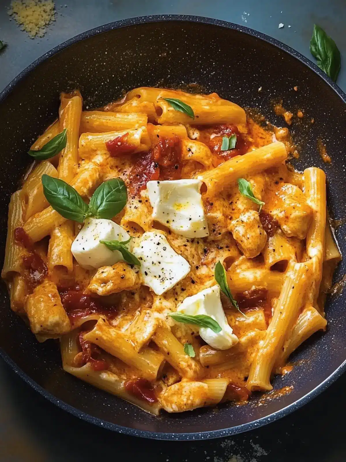 Spicy Chicken and Mozzarella Pasta: A Family Favorite Meal 4 spicy chicken and mozzarella pasta