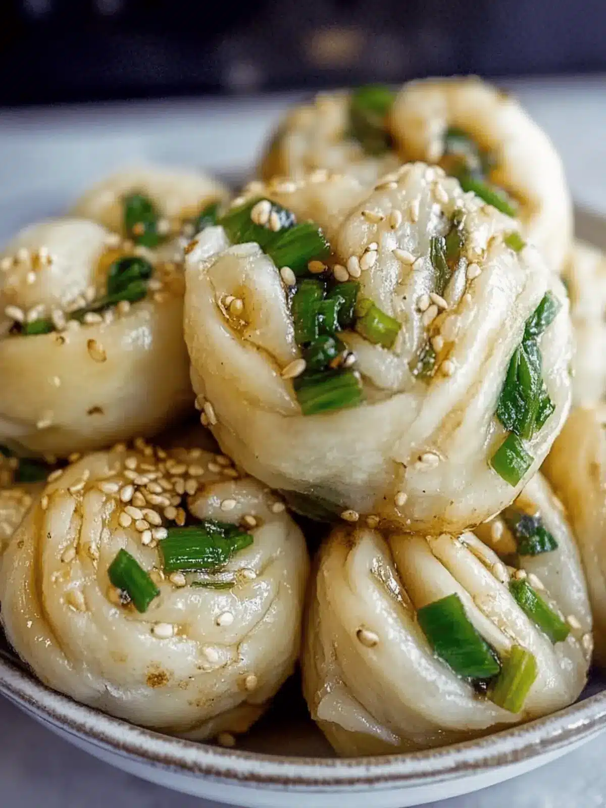 Pan-Fried Scallion and Toasted Sesame Buns Made Easy 4 Pan-Fried Scallion and Toasted Sesame Buns or Hua Juan
