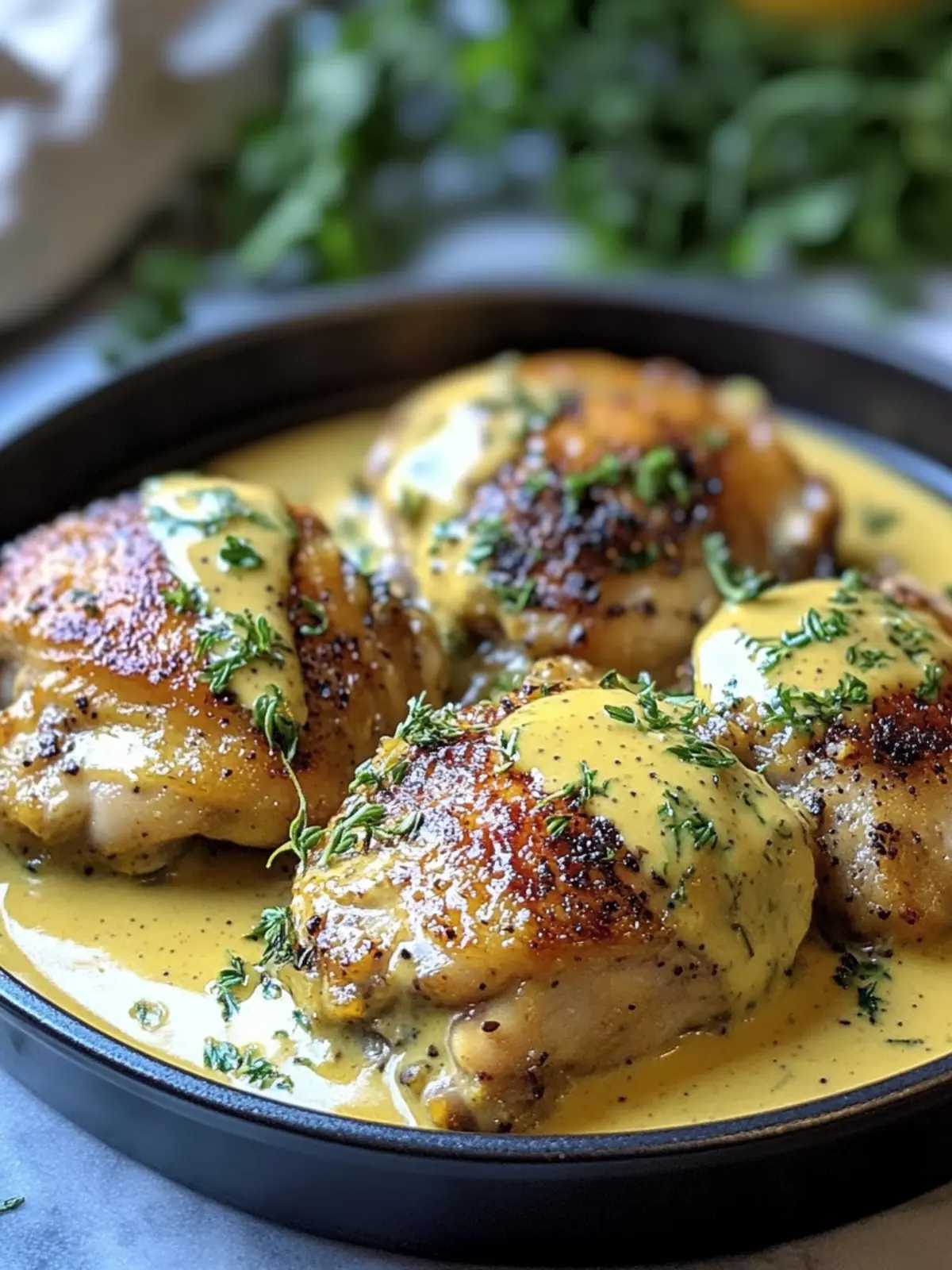 Savory Baked Creamy French Mustard Chicken Thighs Made Easy 3 Baked Creamy French Mustard Chicken Thighs