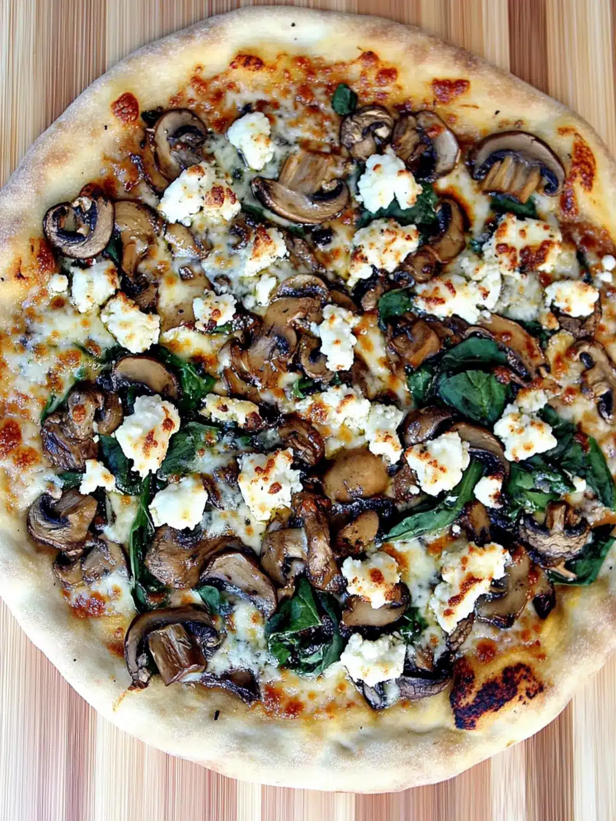 Balsamic Mushroom & Goat Cheese Pizza with Spinach Bliss 3 Balsamic Mushroom & Goat Cheese Pizza with Spinach