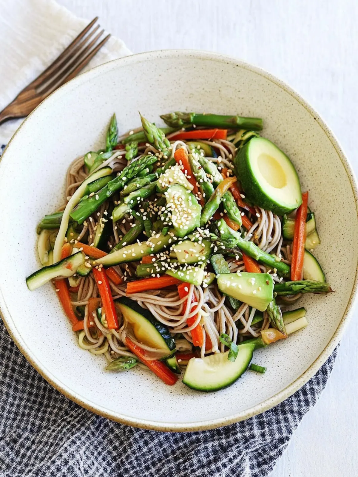 Miso Soba Noodle Salad with Asparagus, Zucchini, Avocado Bliss 4 Miso Soba Noodle Salad with Asparagus, Zucchini and Avocado