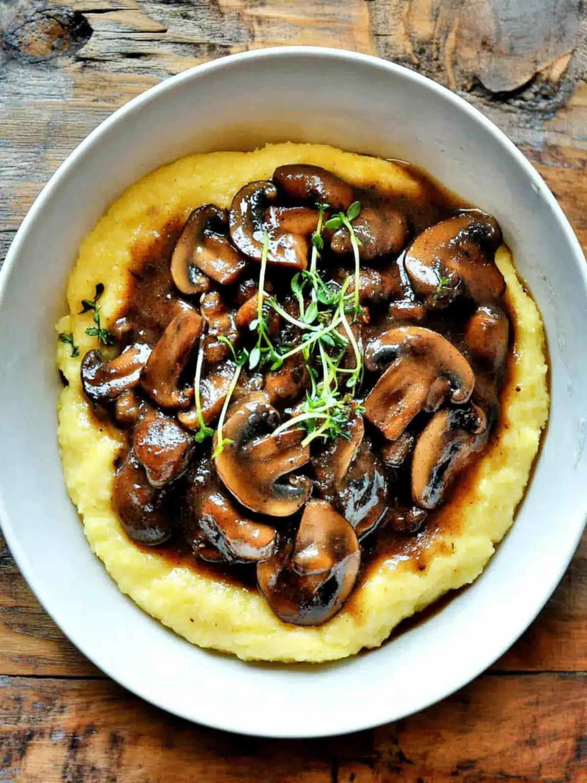 Vegan Creamy Polenta with Savory Red Wine Mushrooms Delight 4 Vegan Creamy Polenta and Red Wine Mushrooms