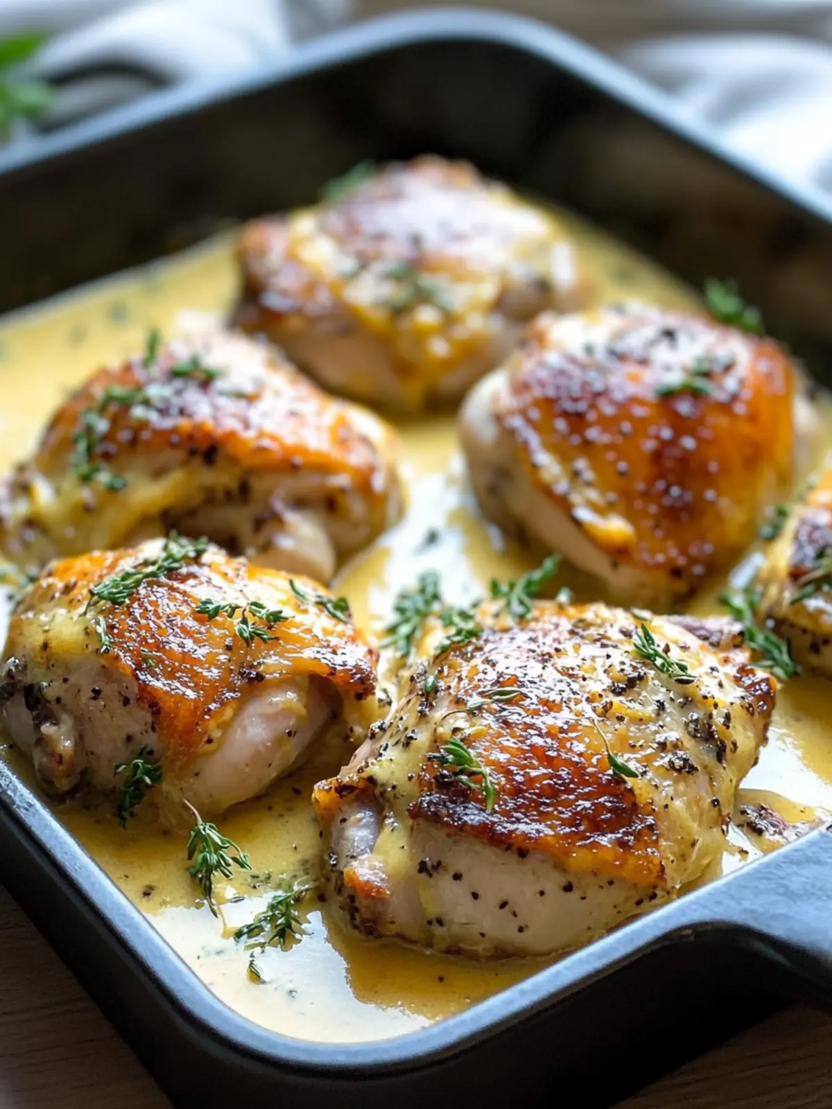 Savory Baked Creamy French Mustard Chicken Thighs Made Easy 2 Baked Creamy French Mustard Chicken Thighs