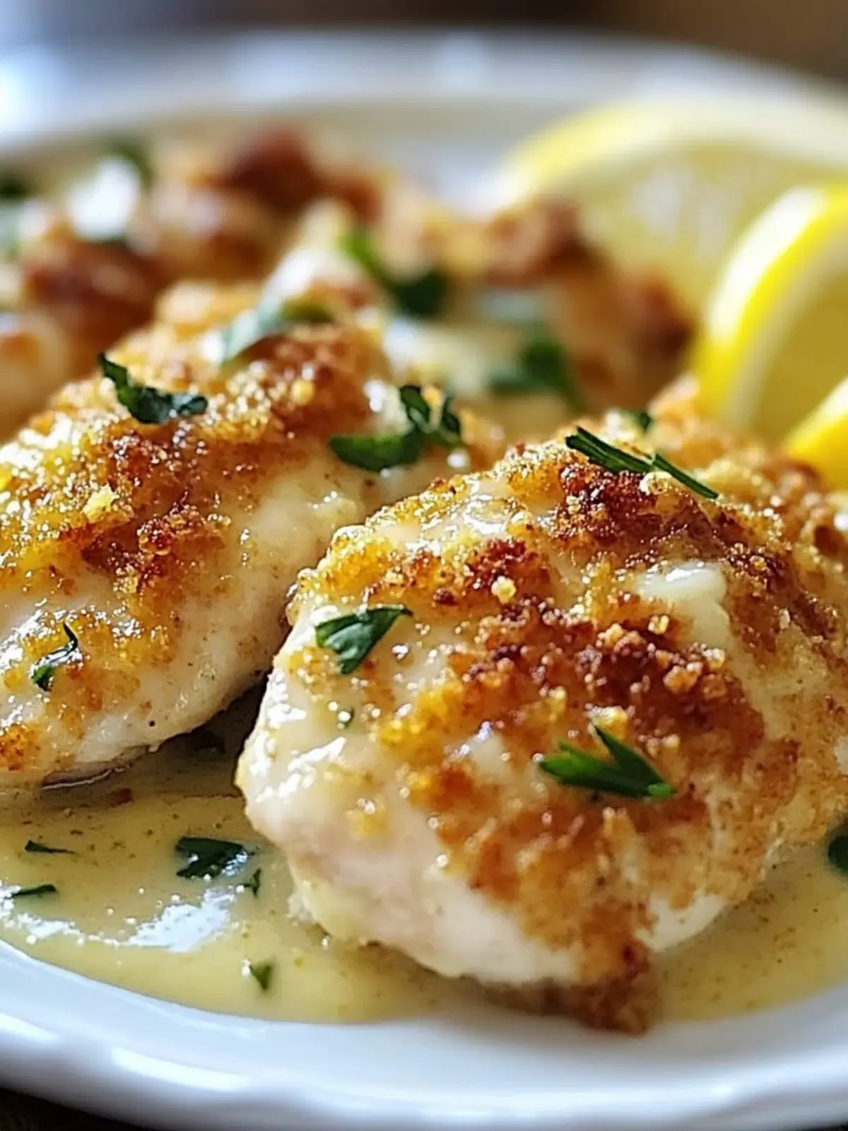 Zesty Lemon Pecorino Crusted Chicken with Creamy Sauce 4 Lemon Pecorino Crusted Chicken with Creamy Lemon Sauce