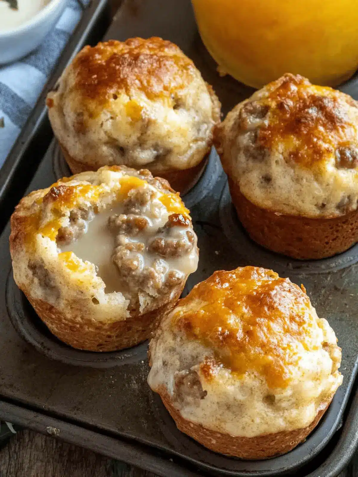 Satisfying Sausage Muffins with Gravy for Perfect Brunch 3 Sausage Muffins with Gravy