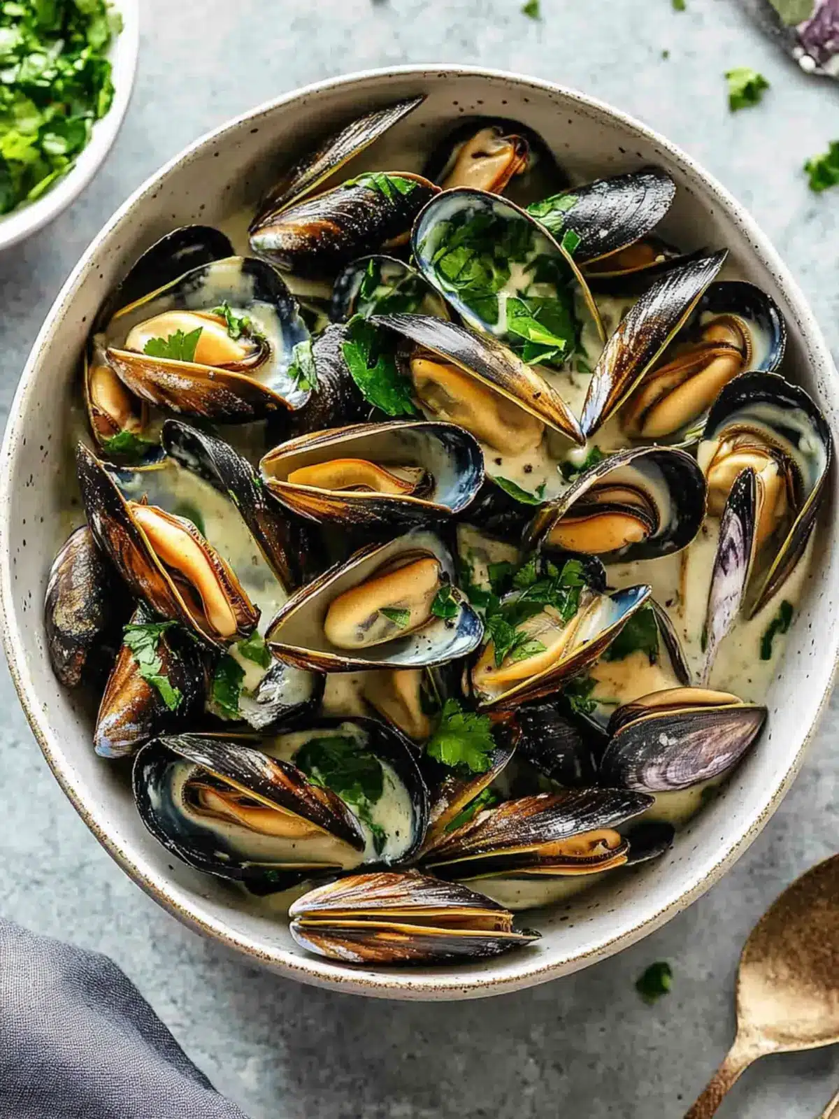 Creamy Garlic Mussels in White Wine for a Cozy Dinner Night 2 Creamy Garlic Mussels