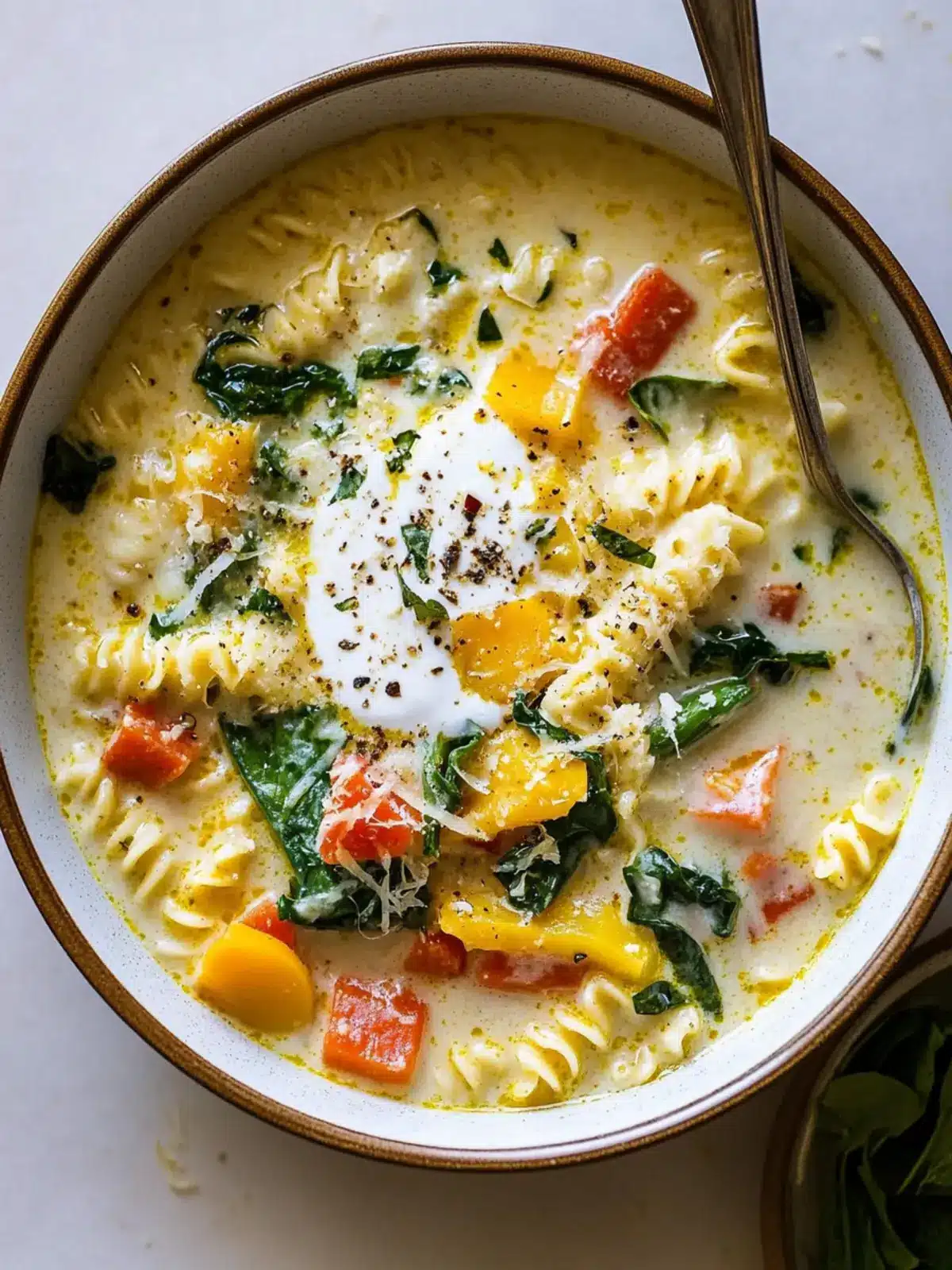 Savory Creamy White Lasagna Soup with Veggies Delight 4 Creamy White Lasagna Soup with Veggies