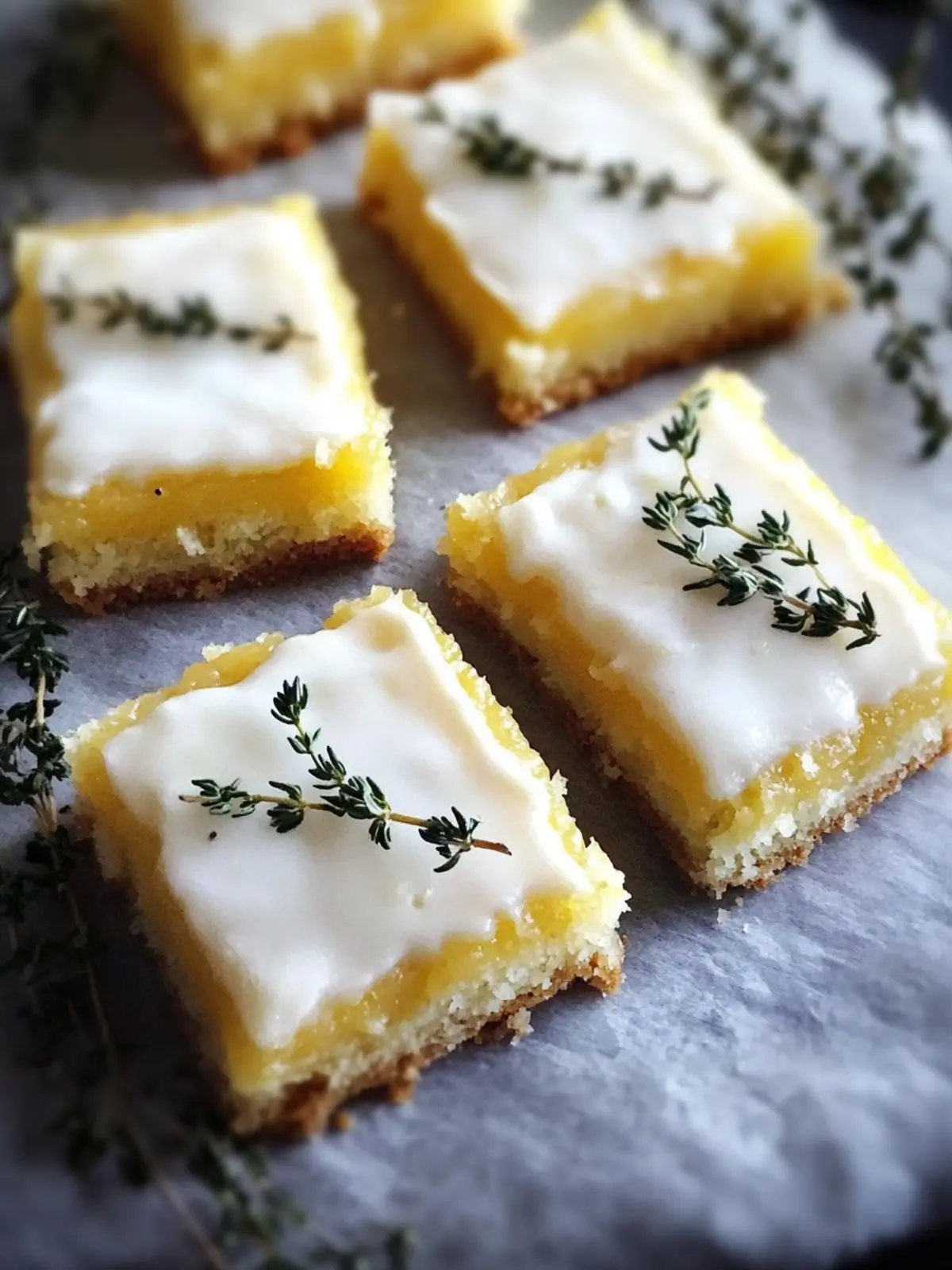 Delicious Lemon Thyme Bars with a Silky Glaze You'll Love 2 Lemon Thyme Bars