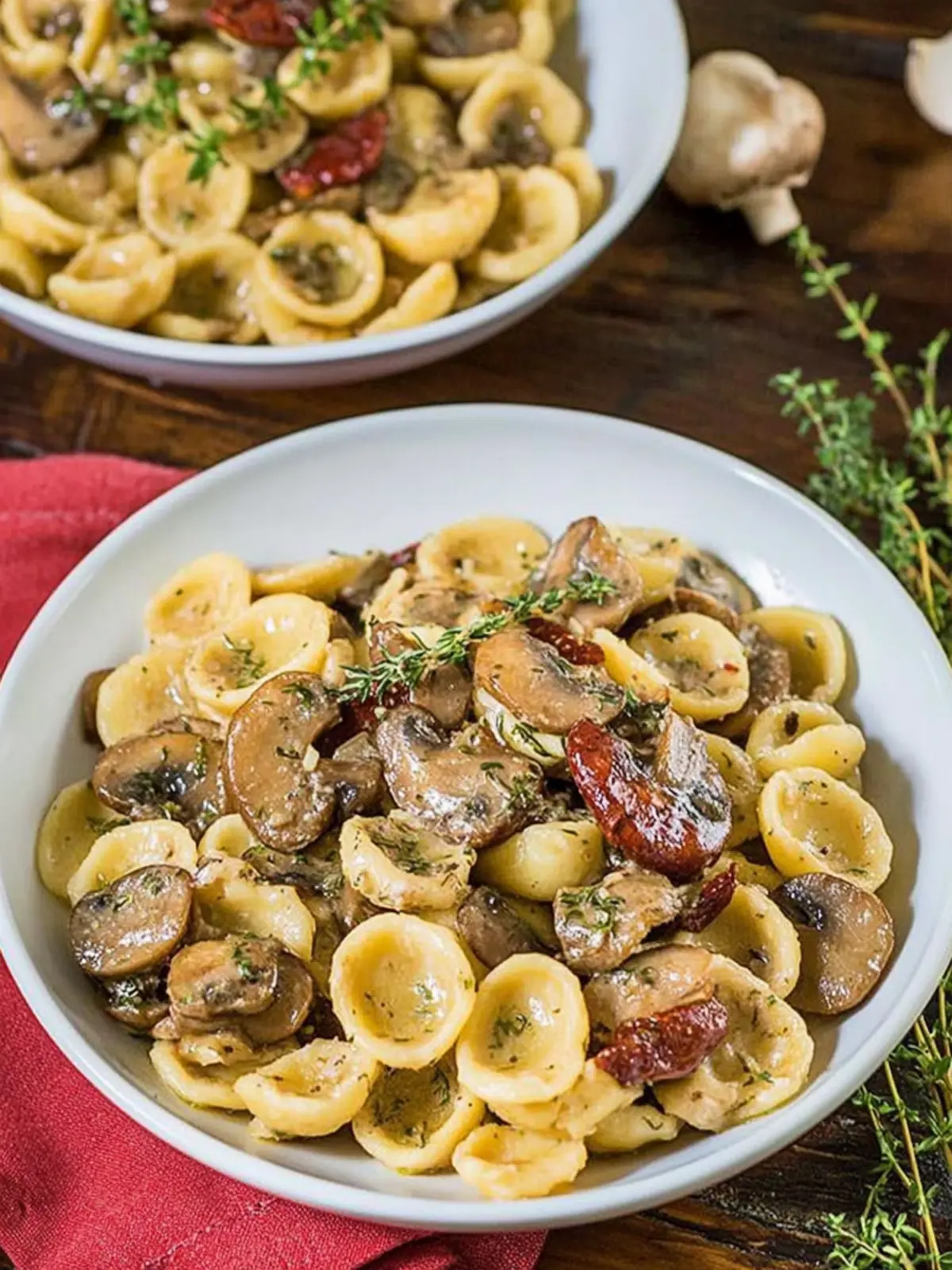 Savory Orecchiette with Mushroom Thyme Sauce You ll Love 3 Orecchiette with Mushroom Thyme Sauce