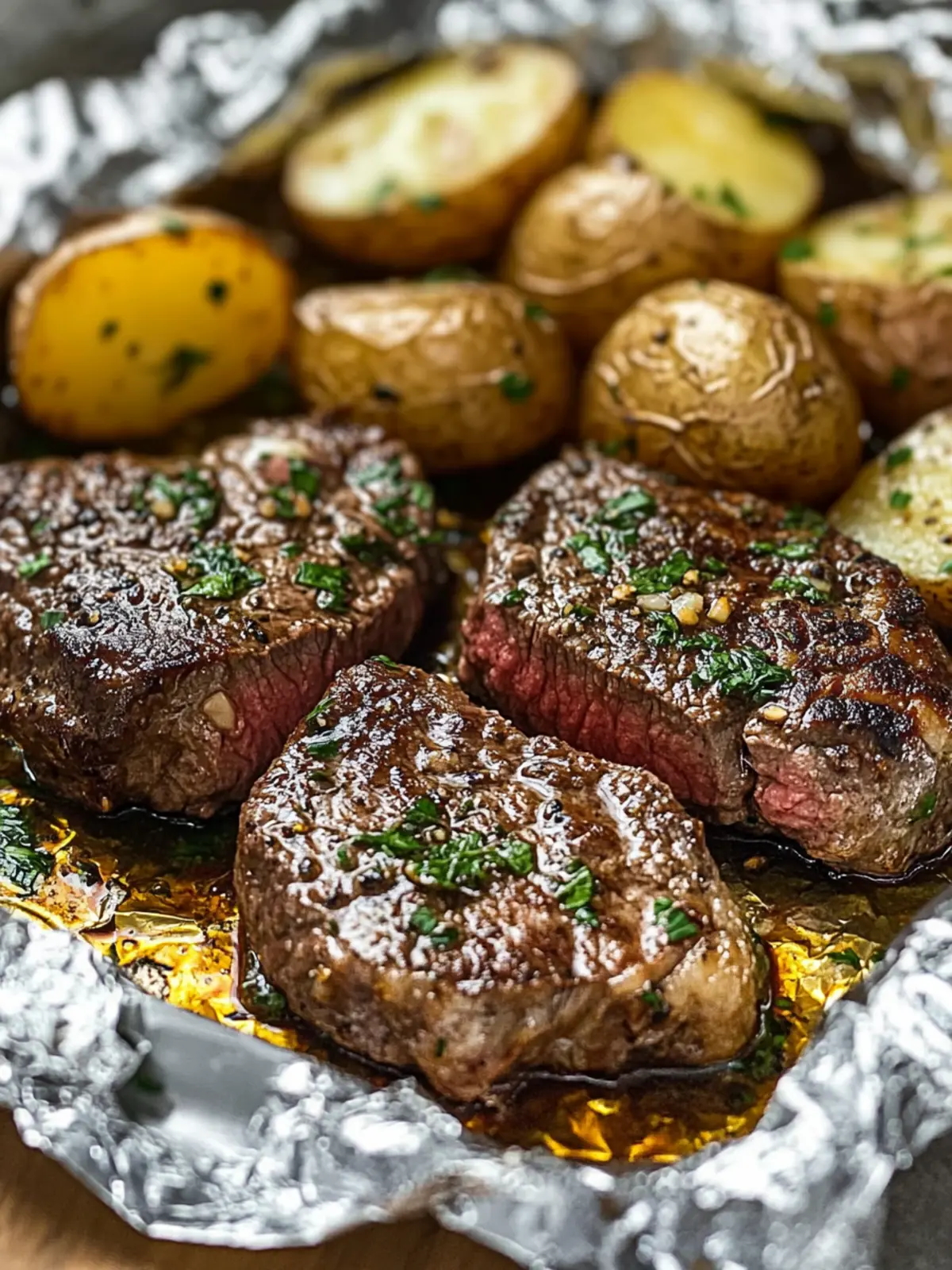 Savor Garlic Herb Steak and Potato Foil Packets Today 3 Garlic Herb Steak and Potato Foil Packets