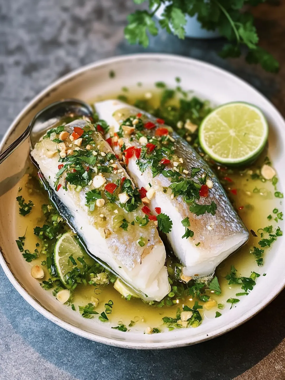 Thai Steamed Fish with Lime and Garlic for a Healthy Dinner 4 Thai Steamed Fish with Lime and Garlic