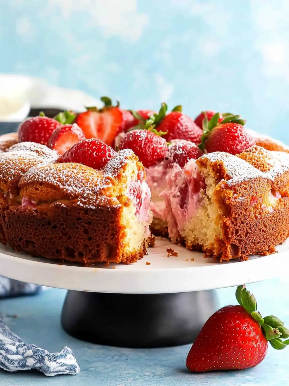 One Bowl Strawberry Yogurt Cake That'll Brighten Your Day 2 One Bowl Strawberry Yogurt Cake