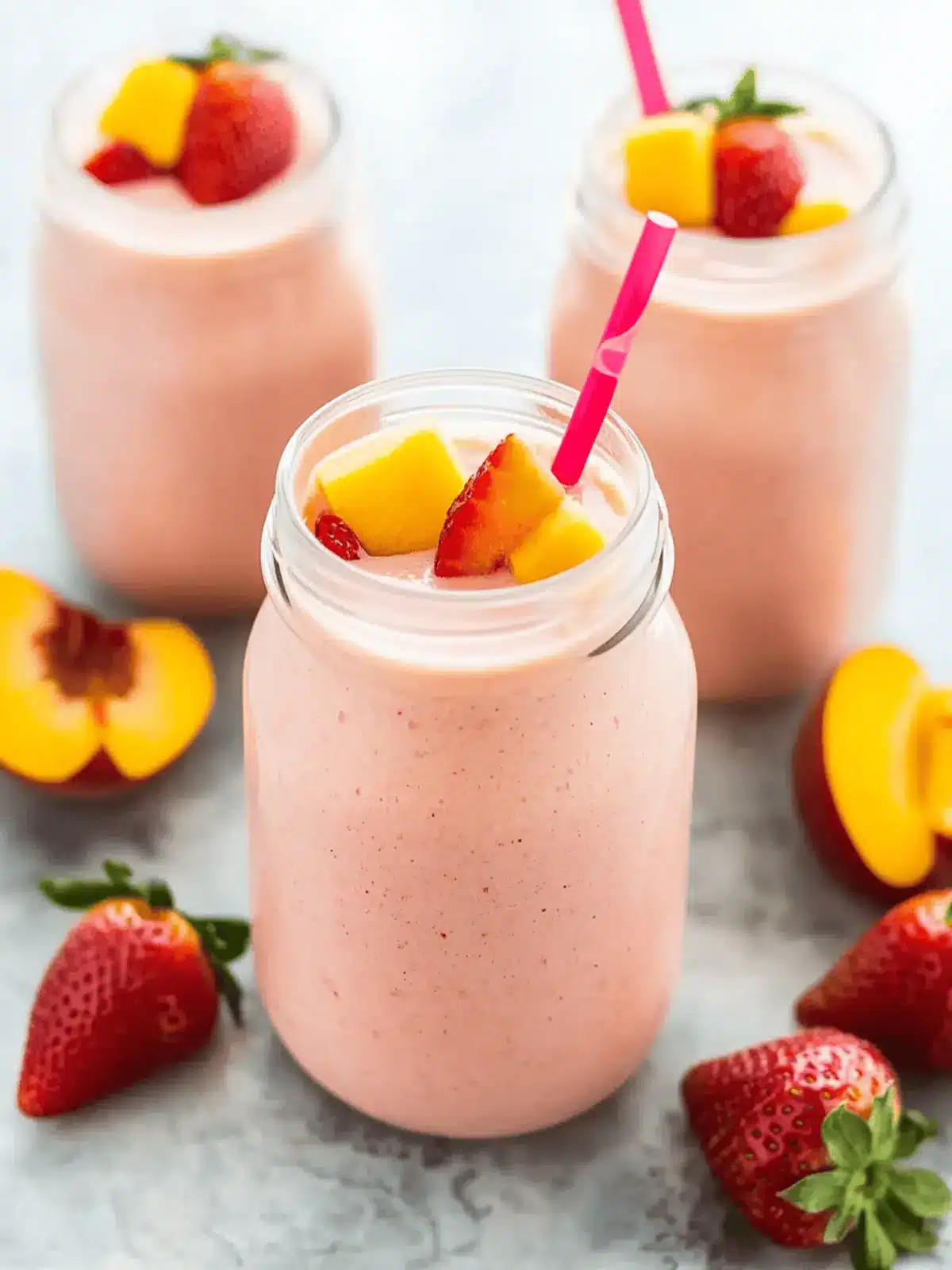 Delight in a Perfect Strawberry Peach Smoothie Recipe 4 Strawberry Peach Smoothie