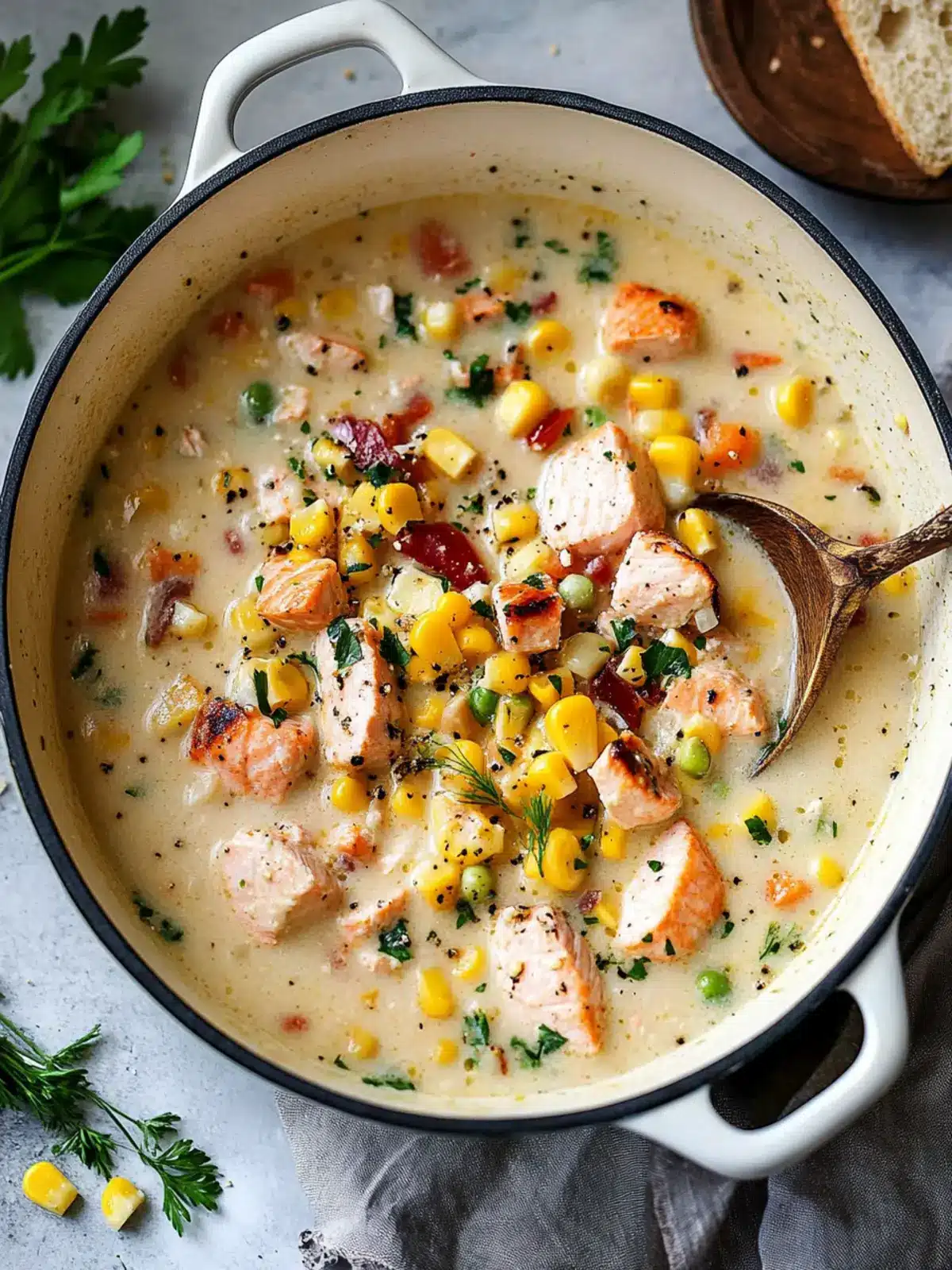 Cozy Up with Homemade Salmon Corn Chowder Delight 2 Salmon Corn Chowder