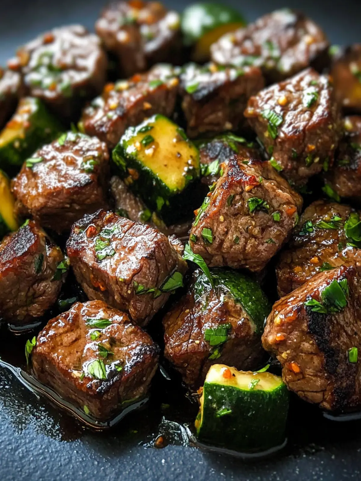 Savory Garlic Butter Steak Bites with Zucchini Delight 2 Garlic Butter Steak Bites
