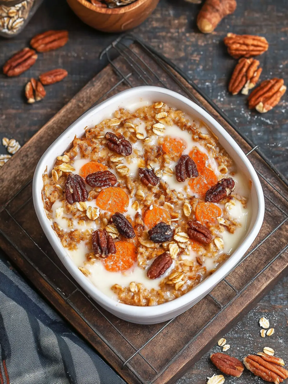 Baked Carrot Cake Protein Oatmeal for a Wholesome Treat 3 Baked Carrot Cake Protein Oatmeal