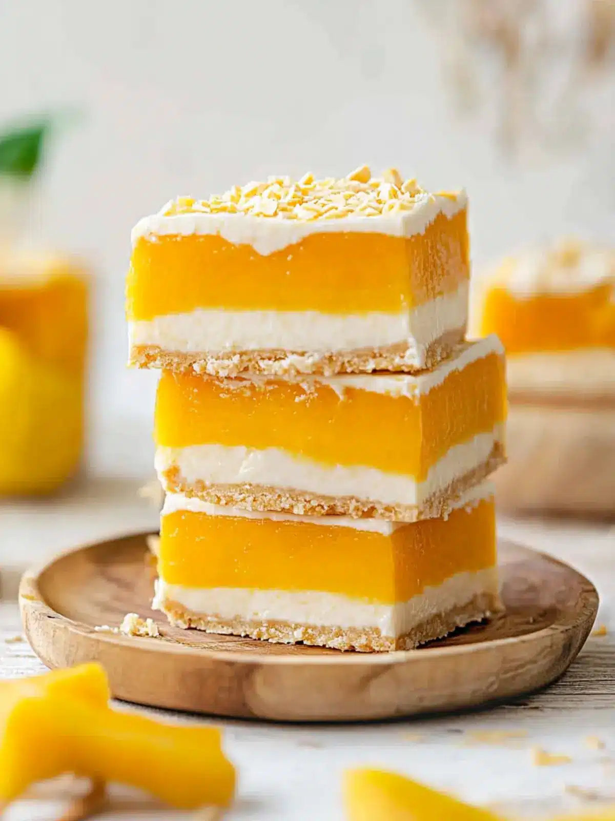 Delight in No-Bake Mango Cheesecake Bars for a Tropical Escape 4 No-Bake Mango Cheesecake Bars