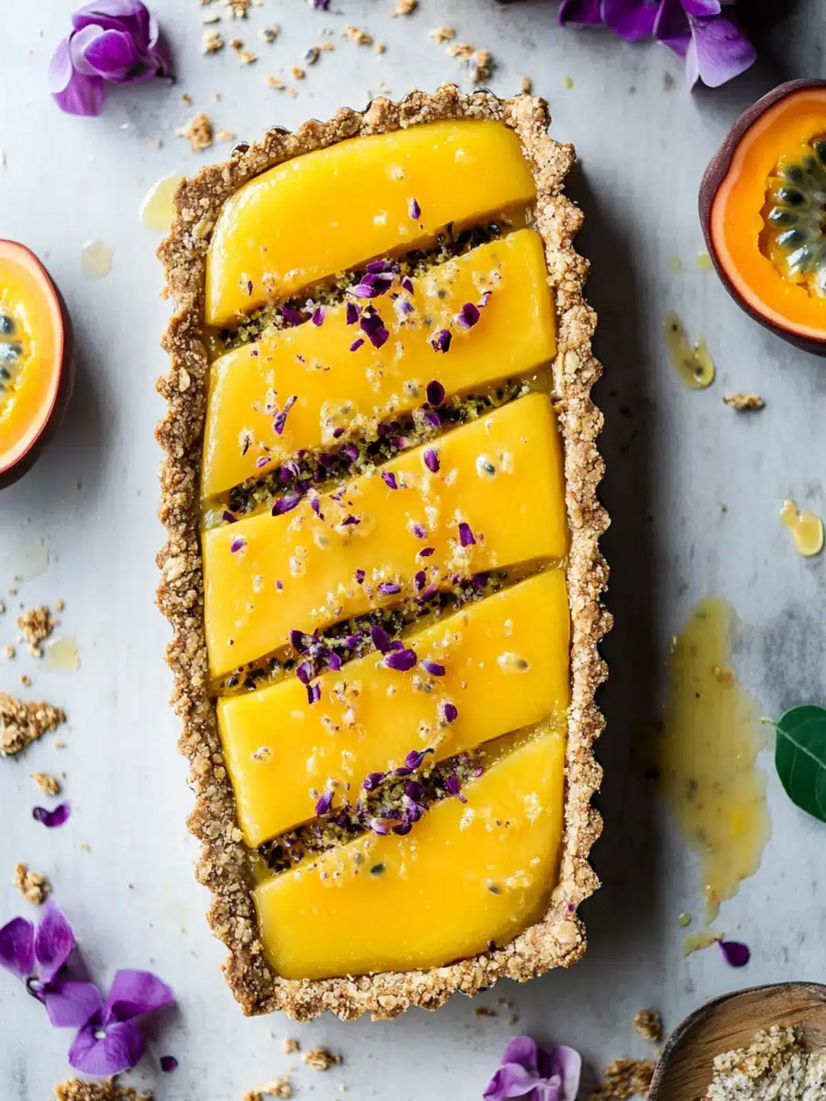 Vegan Mango Passion Fruit Tart for a Tropical Escape 3 Vegan Mango Passion Fruit Tart