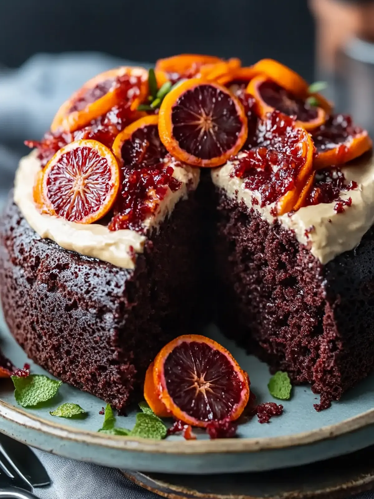 Indulge in French Dark Chocolate Blood Orange Cake Delight 2 French Dark Chocolate Blood Orange Cake