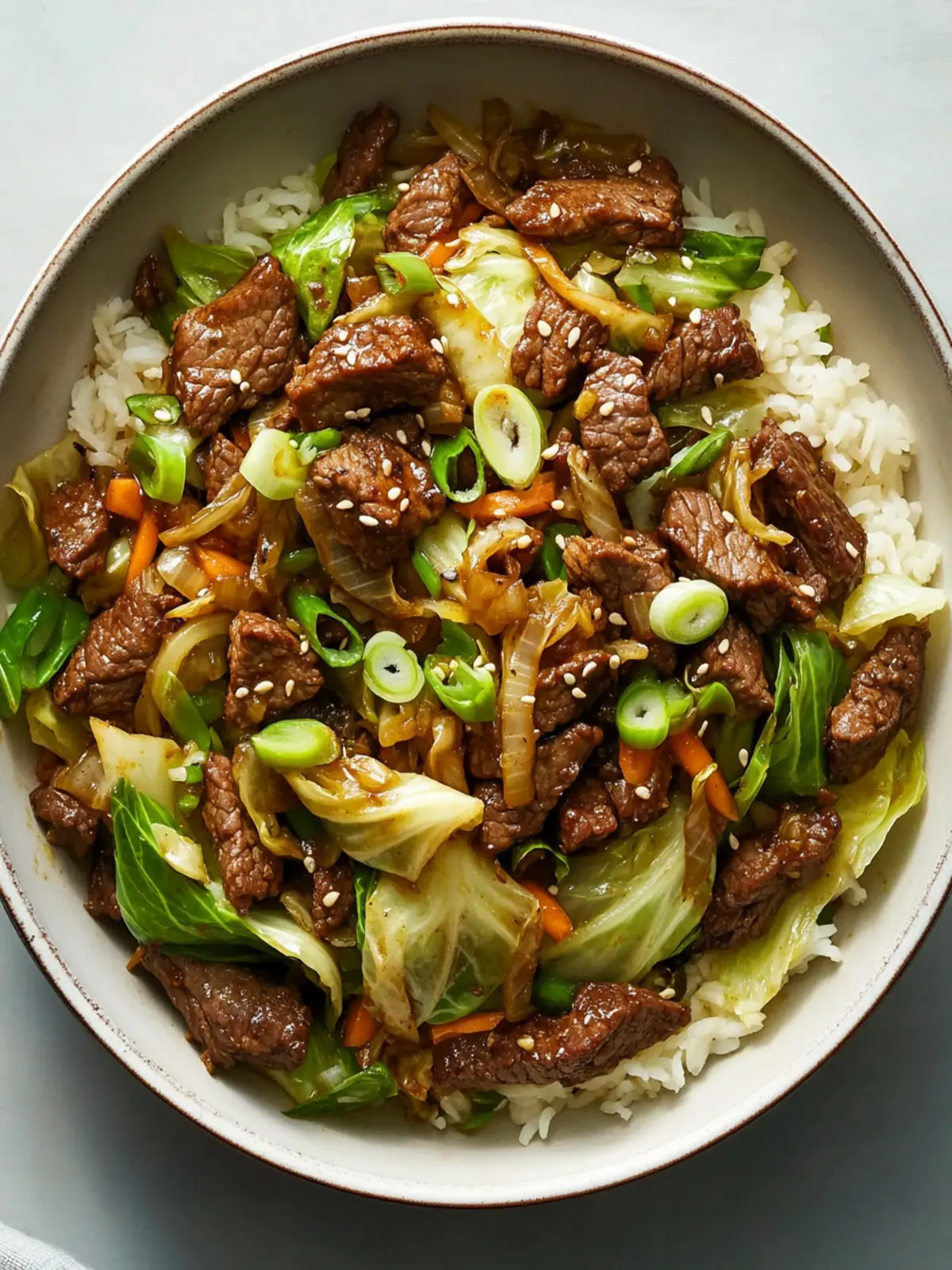 Skillet Beef and Cabbage Stir-Fry with Ginger-Scallion Magic 3 Skillet Beef and Cabbage Stir-Fry with Ginger-Scallion Sauce
