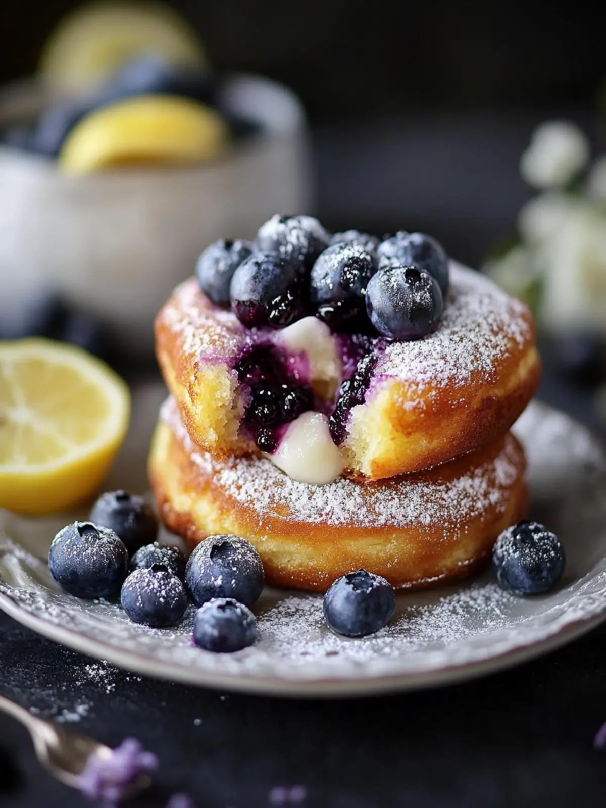Lemon and Blueberry Crumpet Doughnuts for a Sweet Morning Treat 2 Lemon and blueberry crumpet doughnuts
