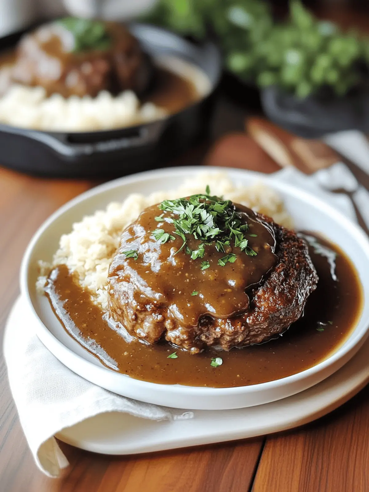 Delicious Salisbury Steak with Brown Gravy for Comfort Food Lovers 2 Salisbury Steak with Brown Gravy