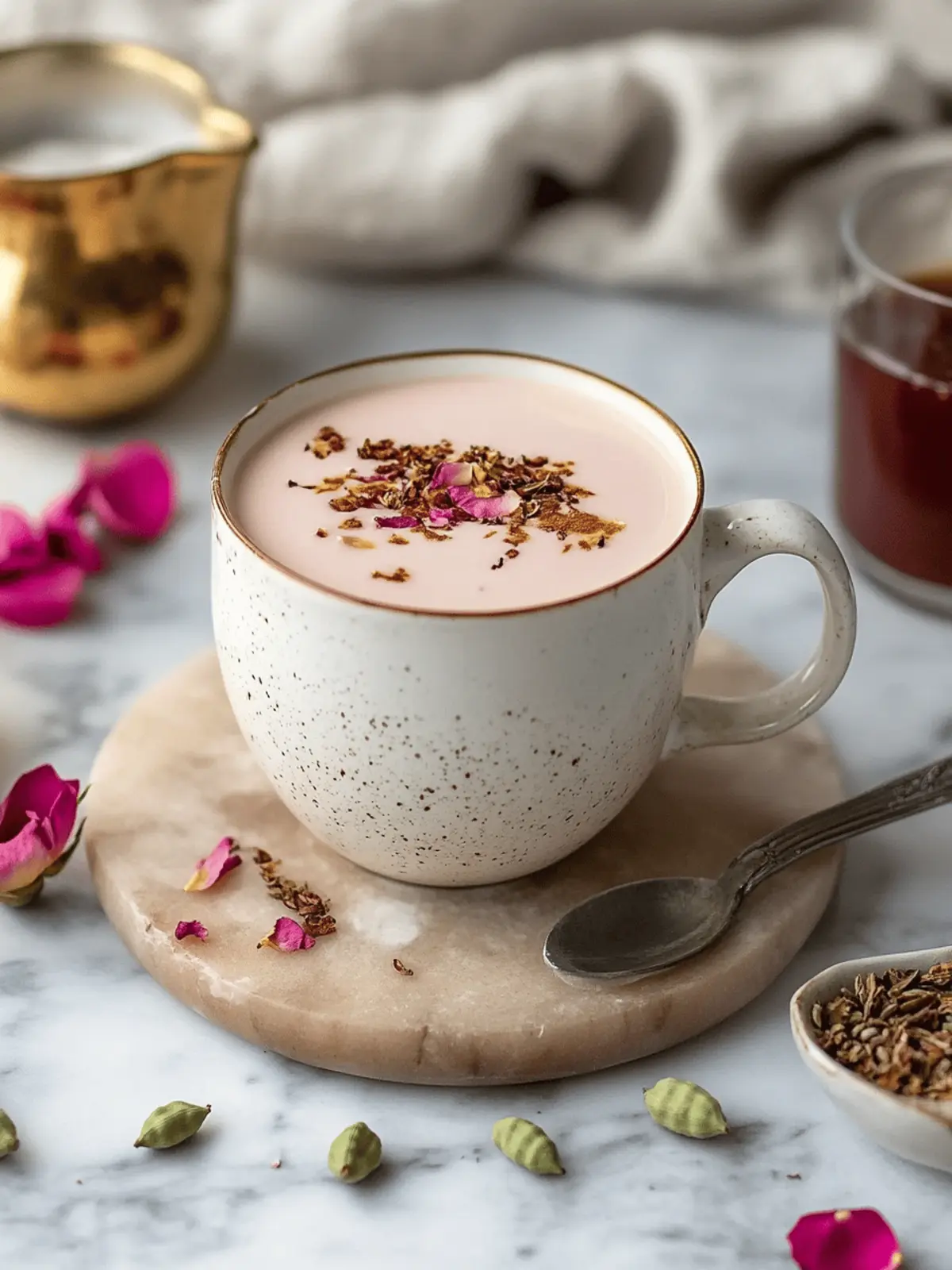 Delight in a Homemade Rose Cardamom Tea Latte Experience 4 Rose Cardamom Tea Latte