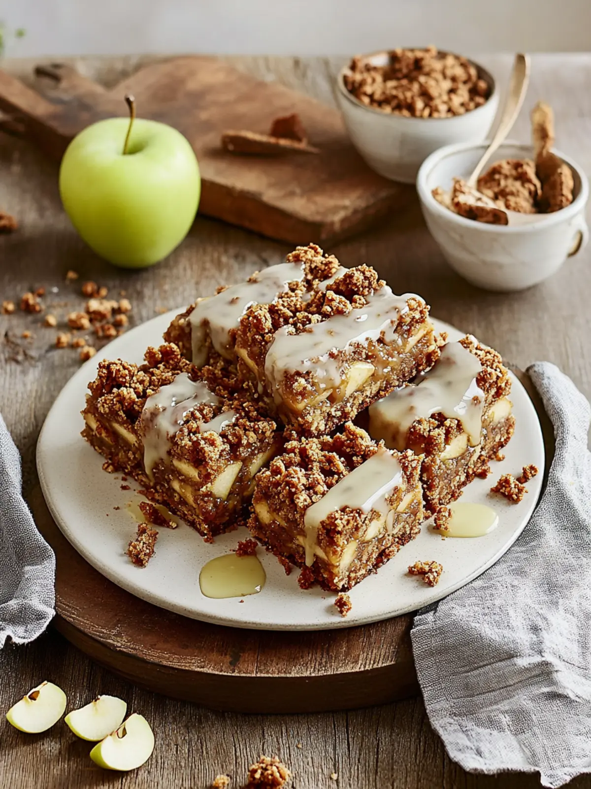 Irresistible Brown Butter Apple Crumble Bars with Vanilla Glaze 3 Brown Butter Apple Crumble Bars with Vanilla Glaze