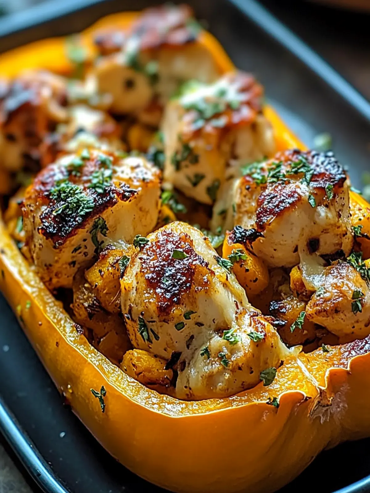 Sweet and Savory Honey Roasted Butternut Squash Delight 3 Sweet and Savory Honey Roasted Butternut Squash Stuffed with Chicken