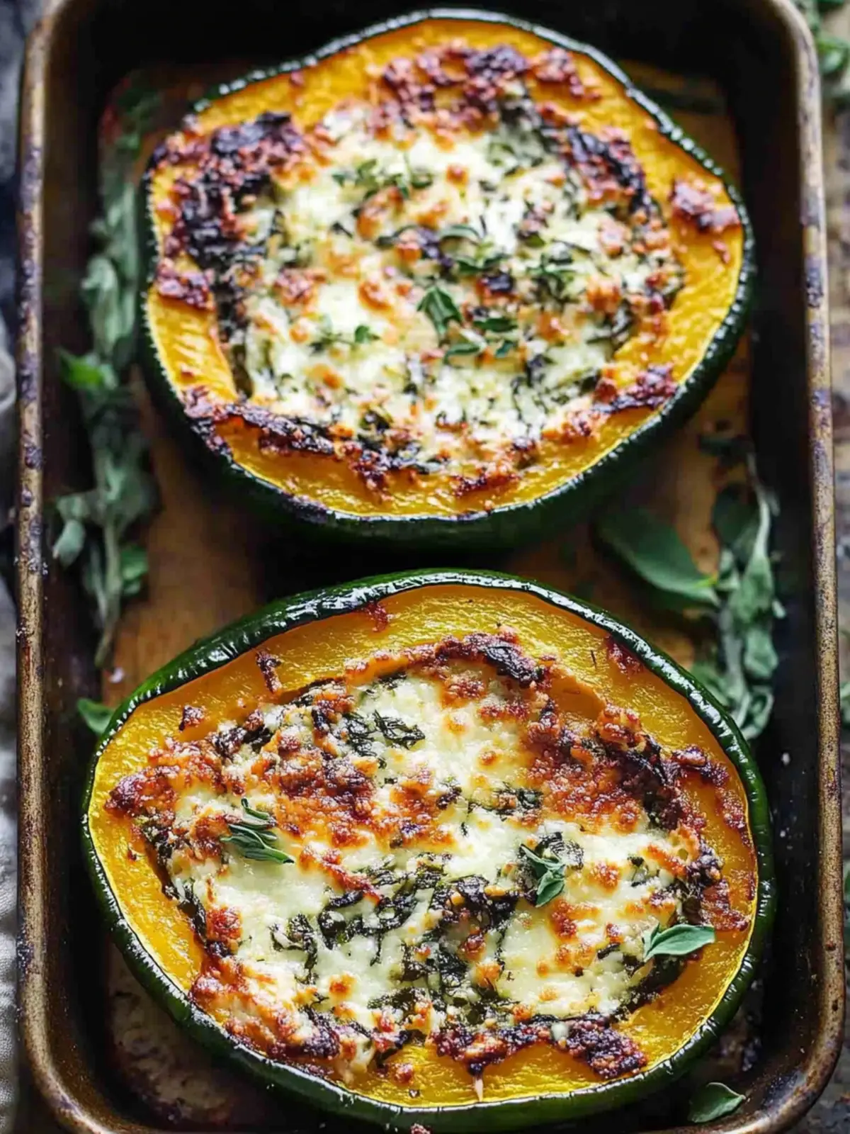 Mouthwatering Stuffed Acorn Squash with Parmesan and Spinach 2 Stuffed Acorn Squash with Parmesan, Cream Cheese and Spinach