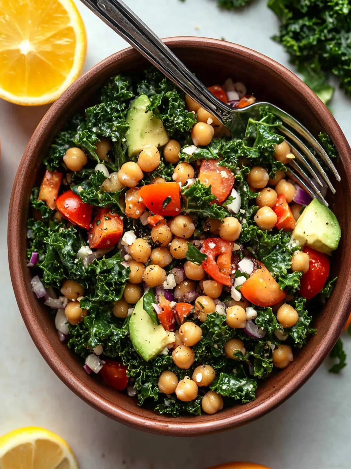 Zesty Kale Chickpea Salad for Easy Healthy Meals 2 Kale Chickpea Salad