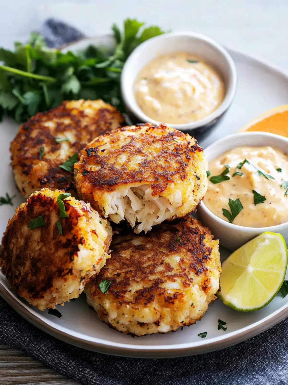 Delicious Crab Cakes with Remoulade Sauce for Home Chefs 4 Crab Cakes with Remoulade Sauce