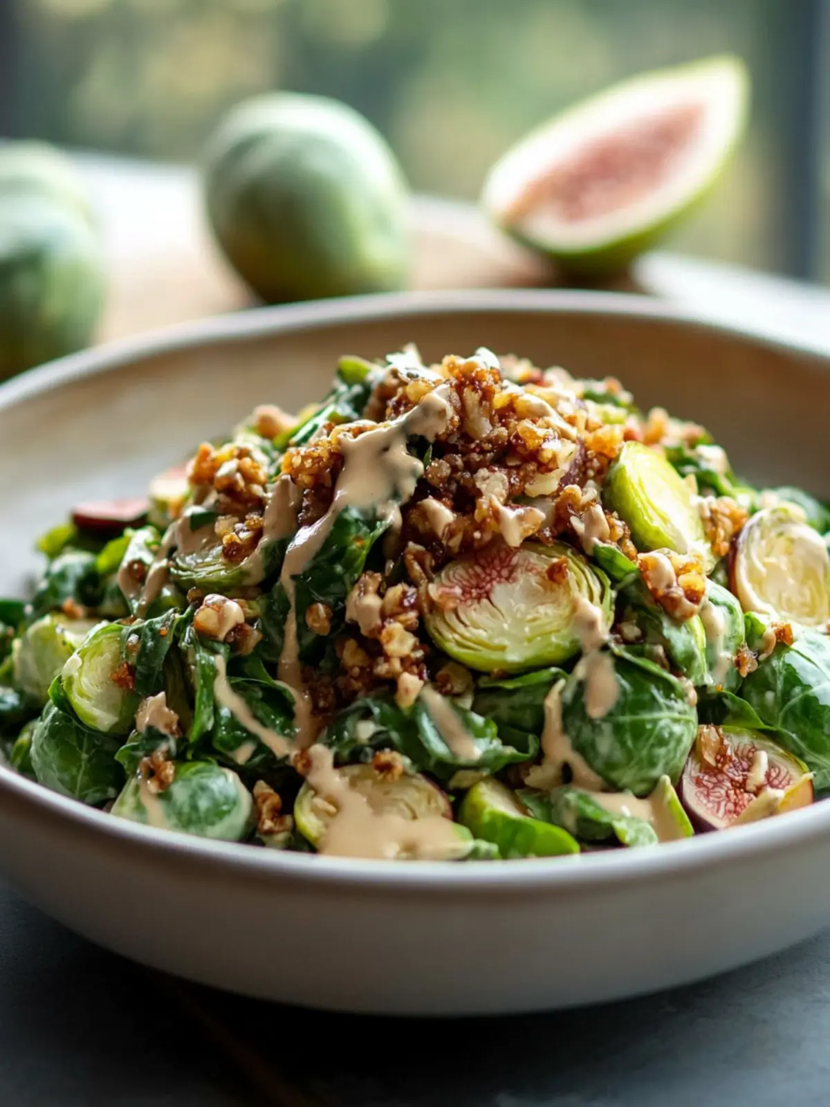 Jammy Fig Balsamic Shredded Brussels Sprout Salad Delight 2 Jammy Fig Balsamic Shredded Brussels Sprout Salad