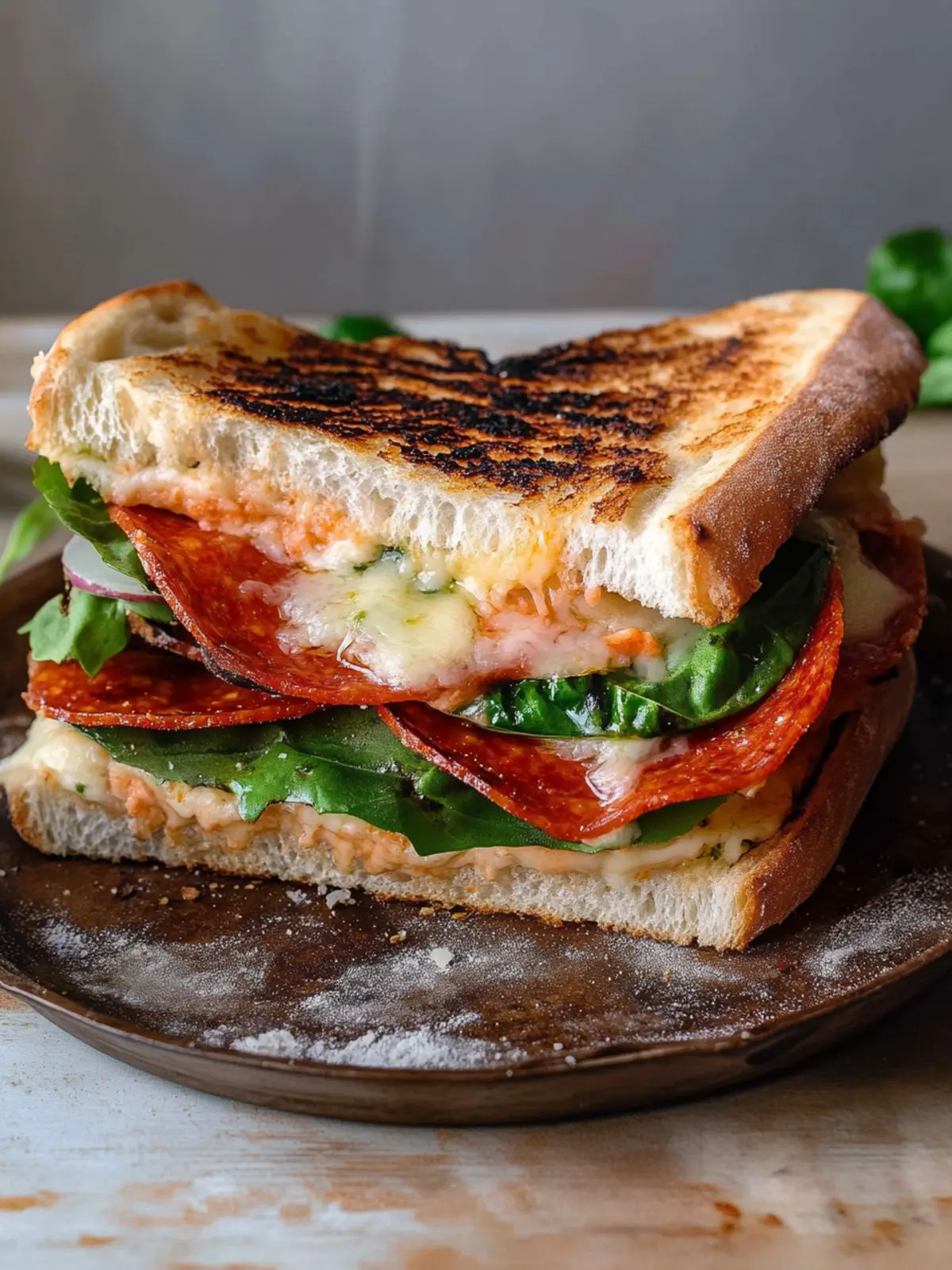 Ultimate Pizza Sandwich with Pesto and Prosciutto Magic 4 Pizza Sandwich