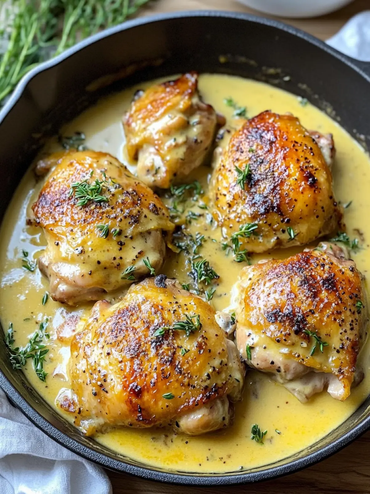 Savory Baked Creamy French Mustard Chicken Thighs Made Easy 4 Baked Creamy French Mustard Chicken Thighs