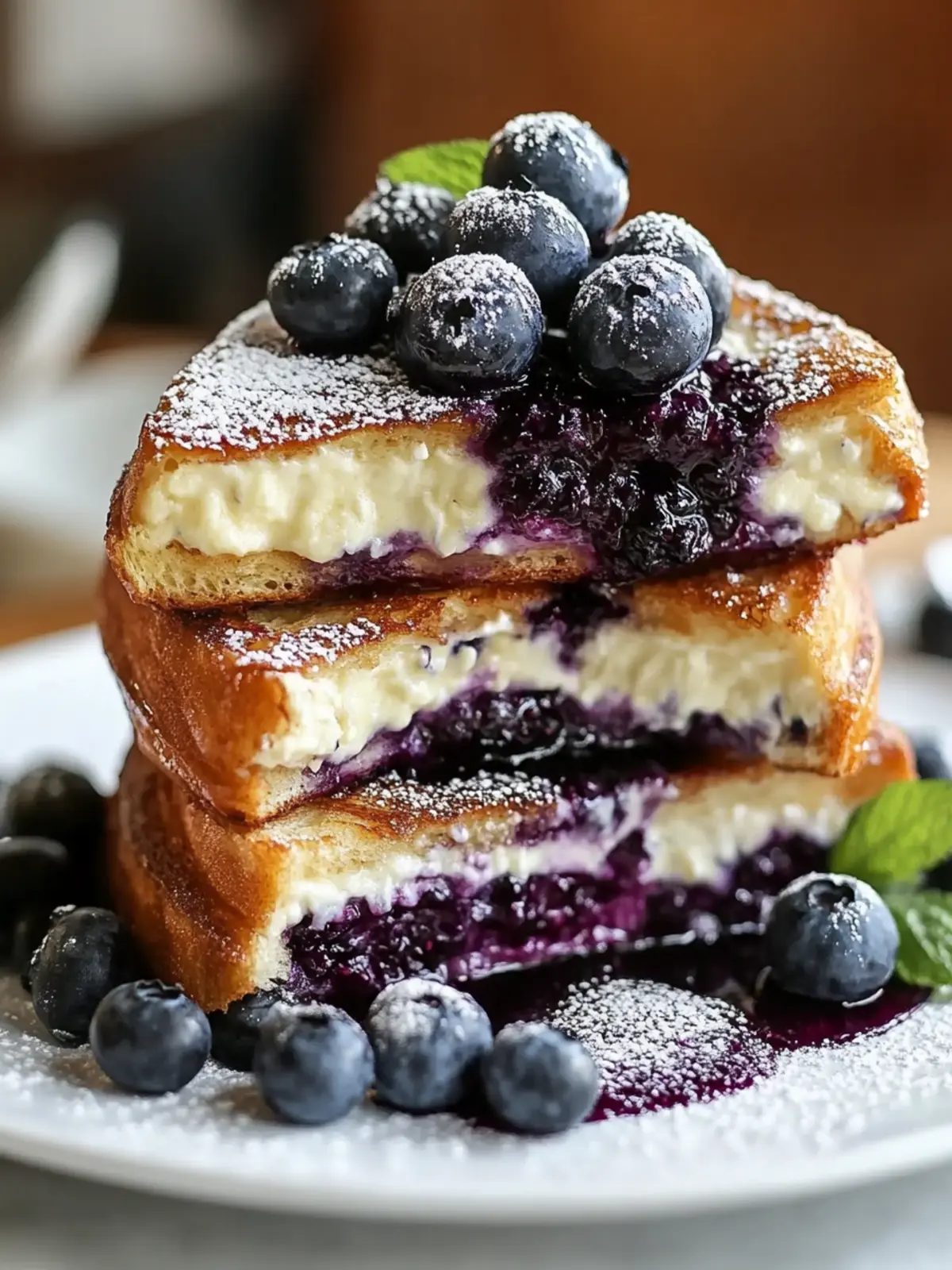 Delicious Blueberry Cheesecake Stuffed French Toast Recipe 2 Blueberry Cheesecake Stuffed French Toast Recipe