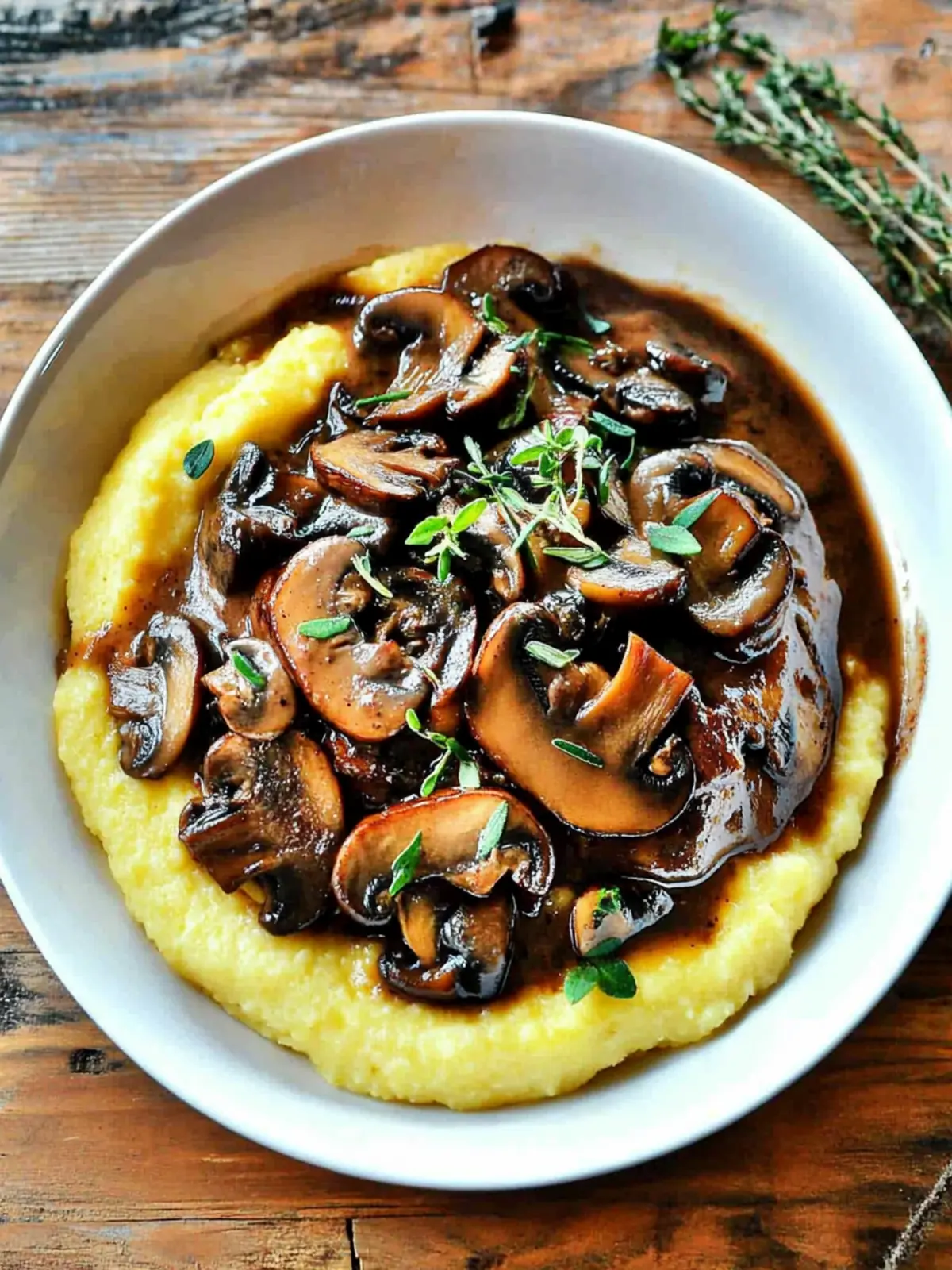 Vegan Creamy Polenta with Savory Red Wine Mushrooms Delight 3 Vegan Creamy Polenta and Red Wine Mushrooms