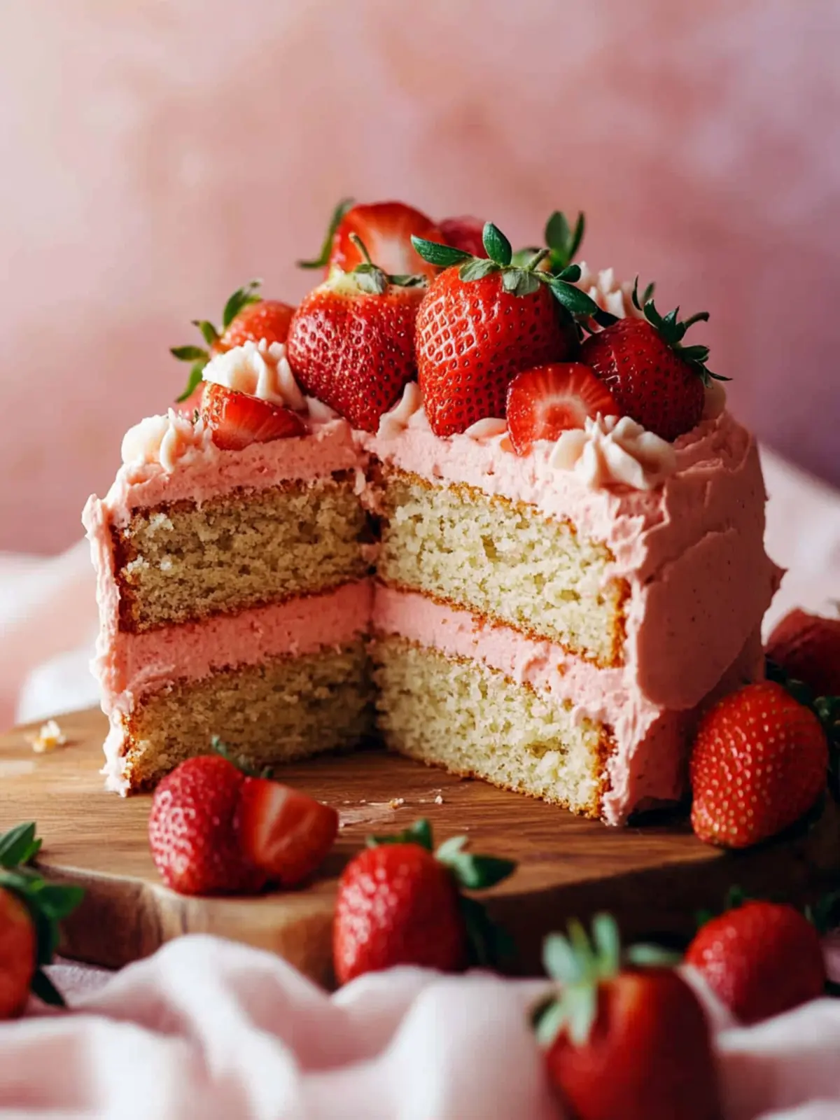 Delicious Fresh Strawberry Cake for Sweet Summer Celebrations 3 Fresh Strawberry Cake