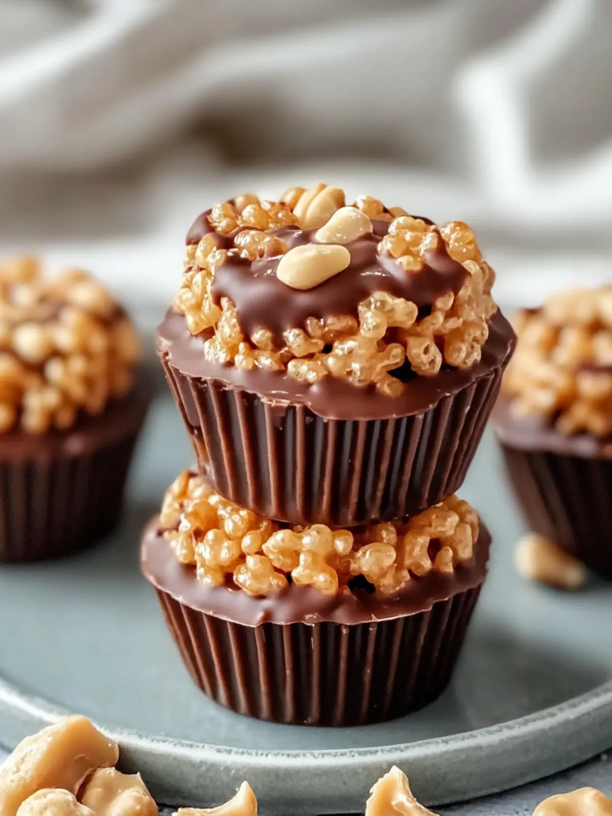 Decadent Chocolate Peanut Butter Rice Krispie Cups You ll Love 3 Chocolate Peanut Butter Rice Krispie Cups