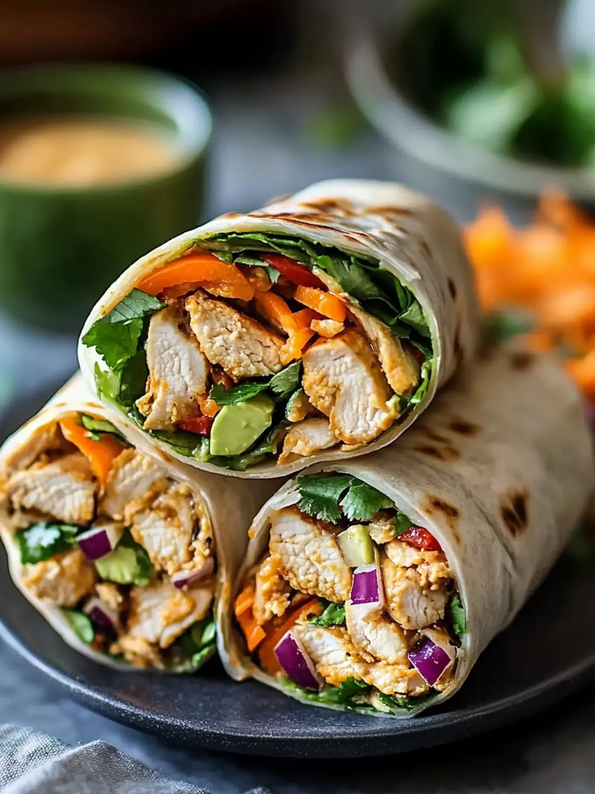 Savory Thai Peanut Chicken Wraps Ready in 15 Minutes 3 Thai Peanut Chicken Wraps