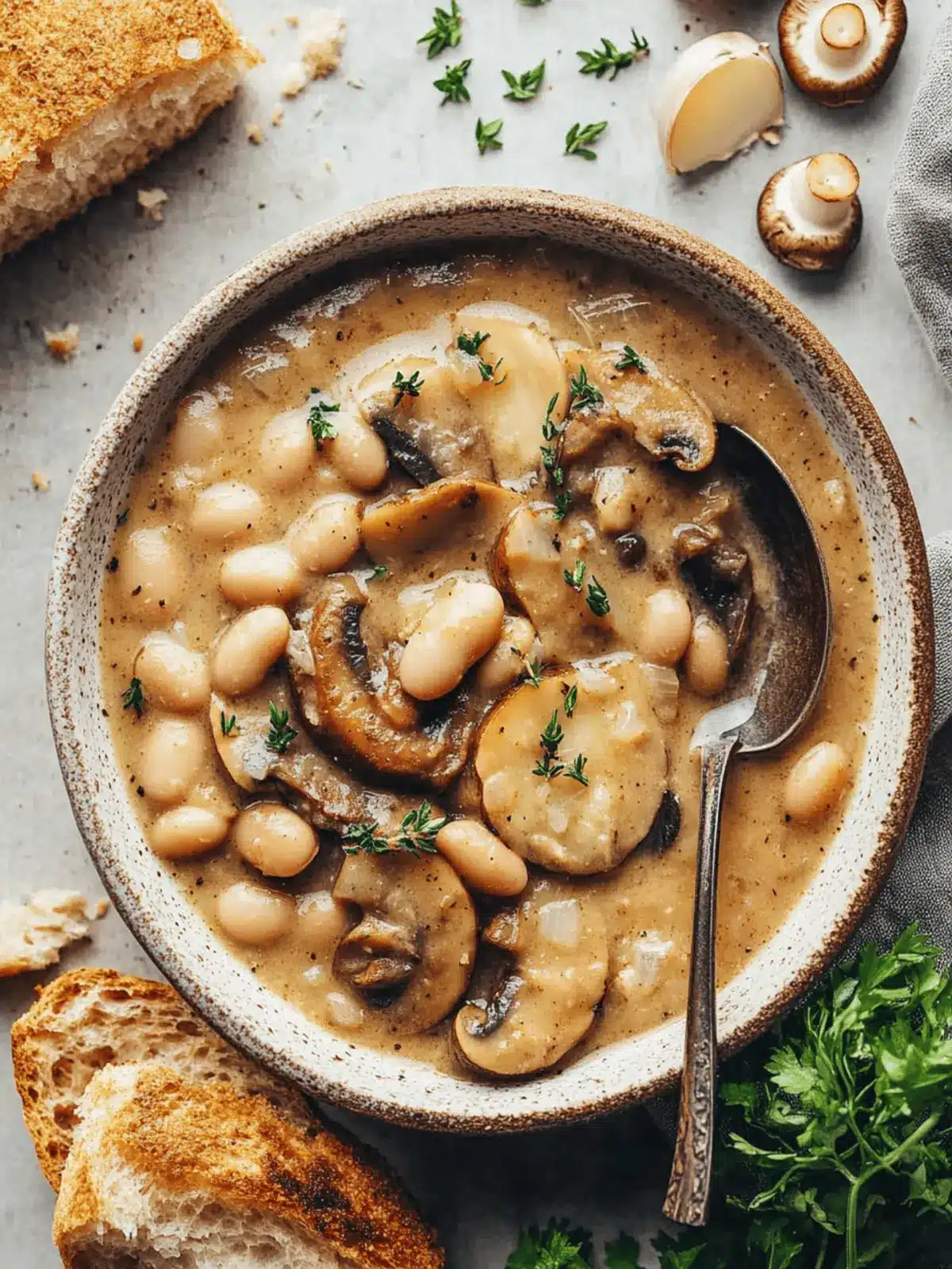 Cozy White Bean Mushroom Stew to Warm Your Soul 4 Cozy White Bean Mushroom Stew