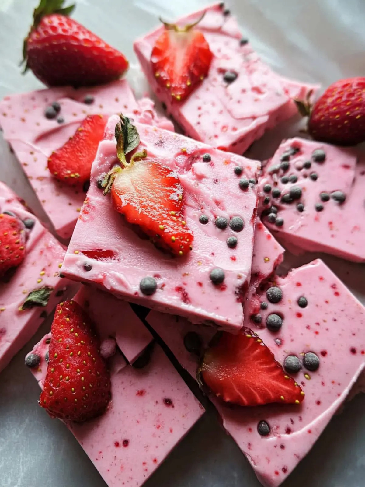Amazing 110-Calorie Frozen Strawberry Yogurt Bark Your New Favorite Snack 3 Amazing 110-Calorie Frozen Strawberry Yogurt Bark