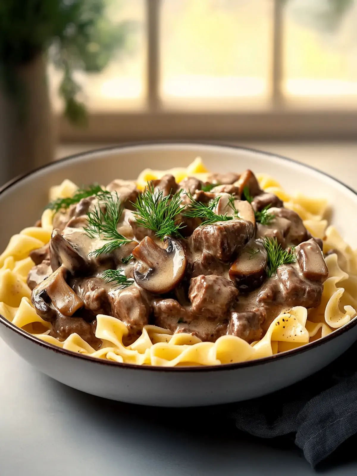Skillet Beef and Mushroom Stroganoff with Dill Noodles Delight 2 Skillet Beef and Mushroom Stroganoff with Dill Buttered Noodles
