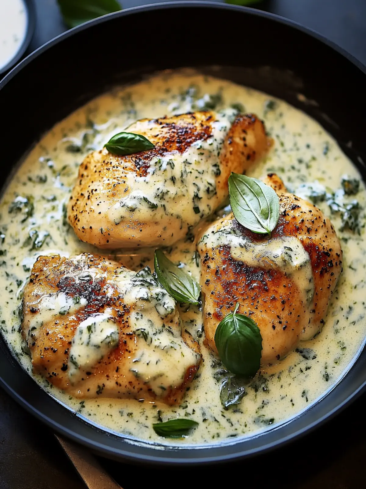 Creamy Chicken in Basil Cream Sauce Ready in 30 Minutes! 4 Chicken in Basil Cream Sauce