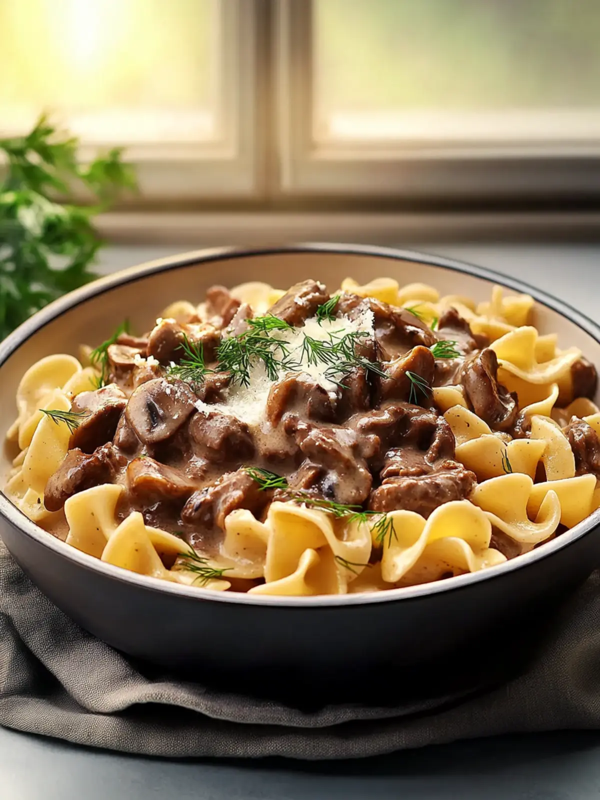 Skillet Beef and Mushroom Stroganoff with Dill Noodles Delight 4 Skillet Beef and Mushroom Stroganoff with Dill Buttered Noodles