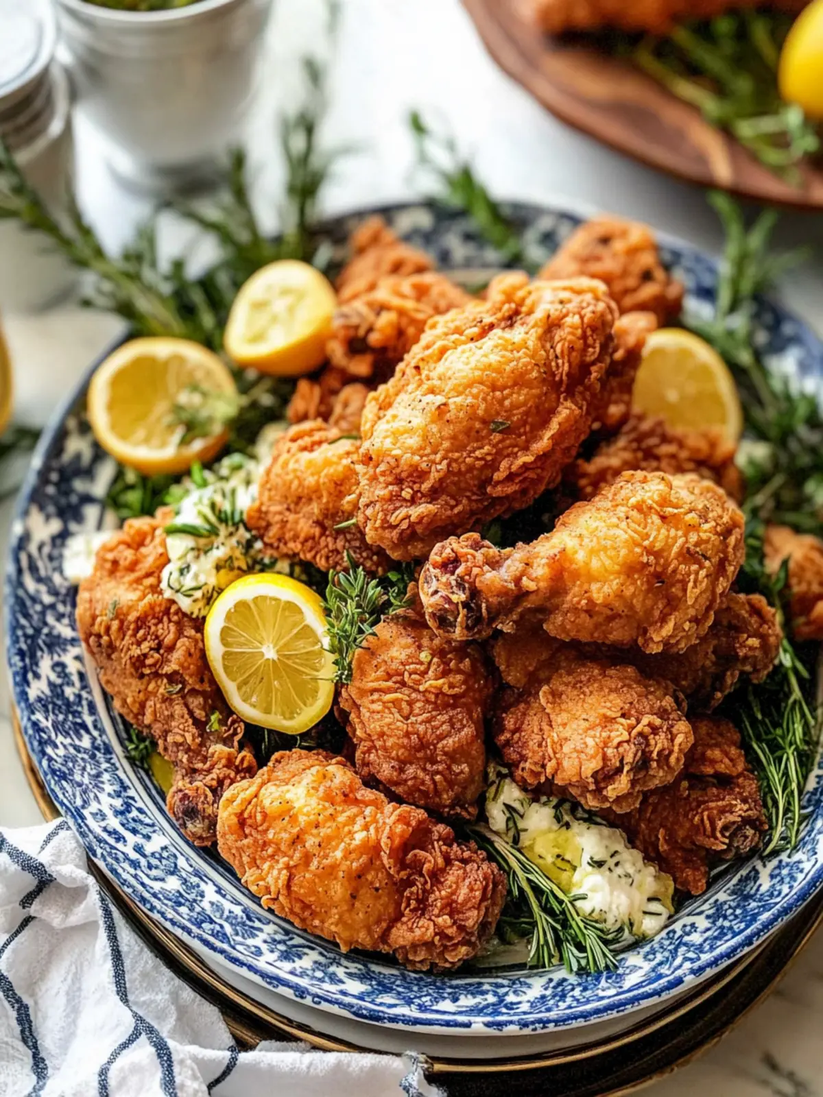 Buttermilk Fried Chicken with Fresh Herbs & Garlic Bliss 4 Buttermilk Fried Chicken with Fresh Herbs & Garlic